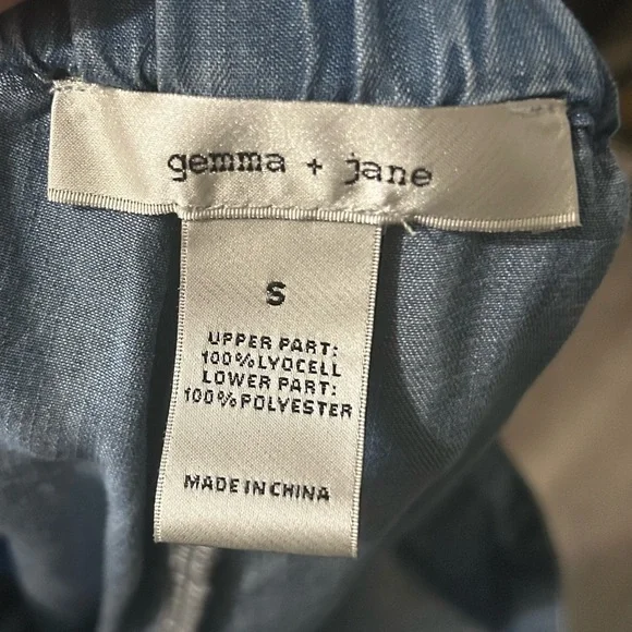 Gemma + Jane Jeans Wide Leg Flared Chiffon Bohemian Cottagecore 60s 70s Sz Small - Picture 7 of 7